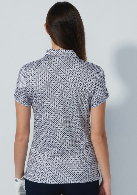 Daily Sports Sheermotion Mosiac Cap Sleeve Polo Shirt