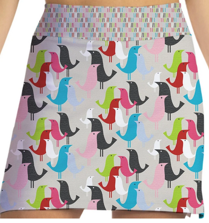 Skort Obsession Birds of a Feather Pattern Skort 17"