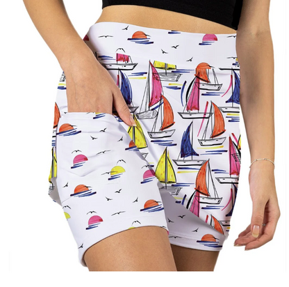 Skort Obsession Seas the Day Pattern Skort 17"