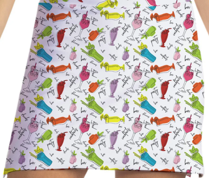 Skort Obsession SIP HAPPENS Pattern Skort (Multiple Colors)