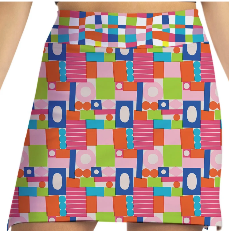Skort Obsession Block Party Pattern Skort 17"