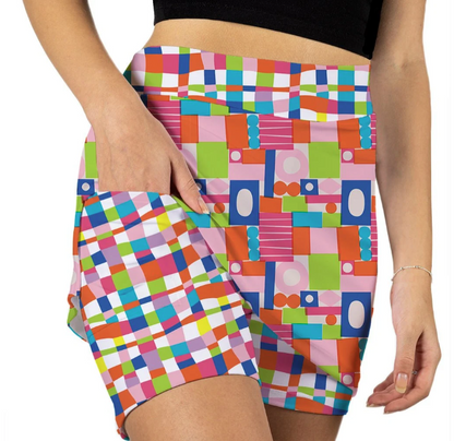 Skort Obsession Block Party Pattern Skort 17"