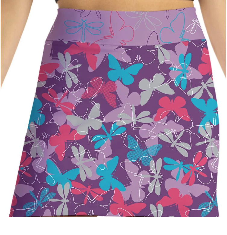 Skort Obsession Flutter Fusion Butterfly Pattern Skort 17"