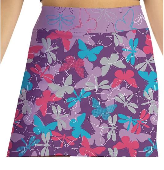 Skort Obsession Flutter Fusion Butterfly Pattern Skort 17"