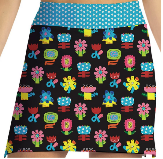 Skort Obsession Popping Petals Pattern Skort 17"