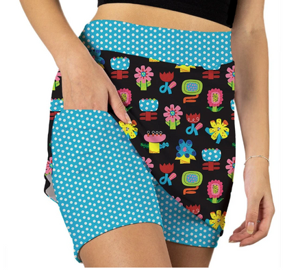 Skort Obsession Popping Petals Pattern Skort 17"