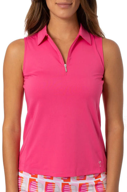 GOLFTINI SLEEVELESS ZIP POLO (Multiple Colors)