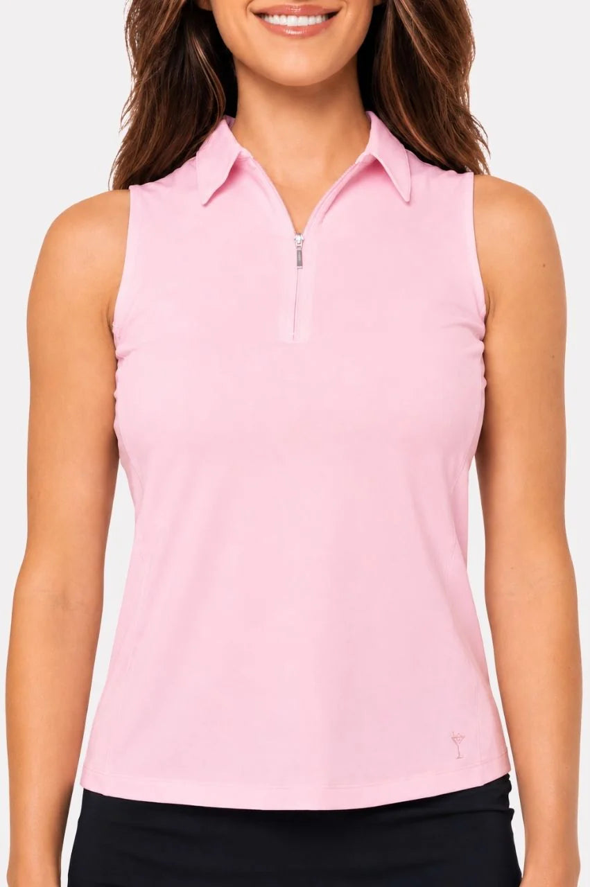 GOLFTINI SLEEVELESS ZIP POLO (Multiple Colors)