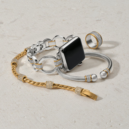 Brighton Meridian Tempo Apple Watch® Band in Silver/Gold