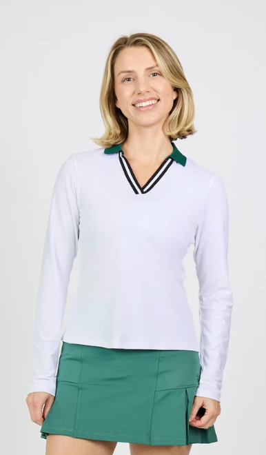 Sofibella Fresh Air Long Sleeve Polo