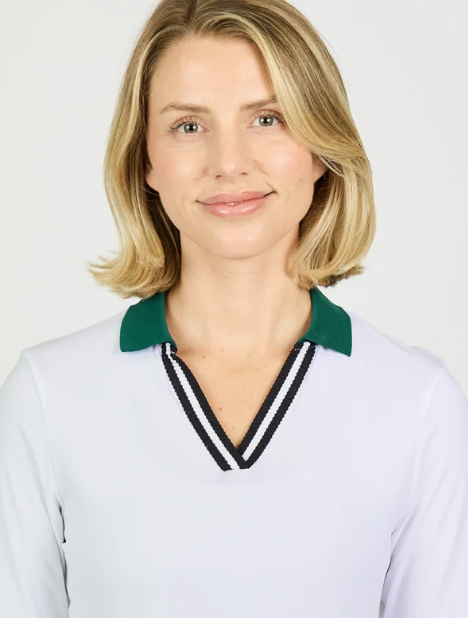 Sofibella Fresh Air Long Sleeve Polo
