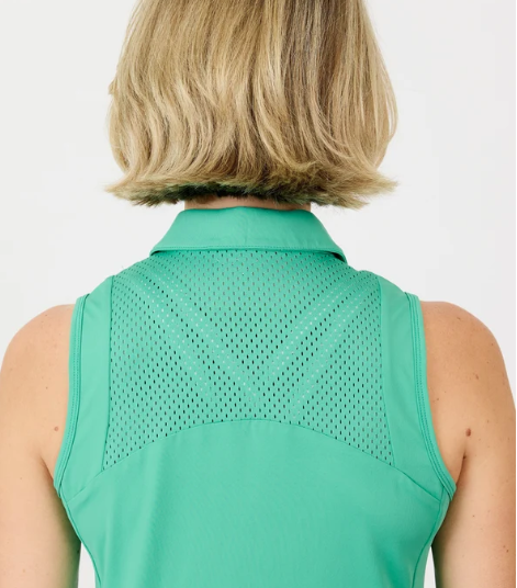 Sofibella Nantucket Mesh Sleeveless Polo