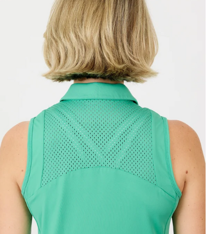 Sofibella Nantucket Mesh Sleeveless Polo