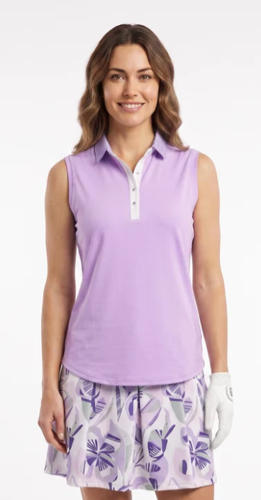 SPORT HALEY BLAIR'S COVE Anya Sleeveless Polo - Lilac