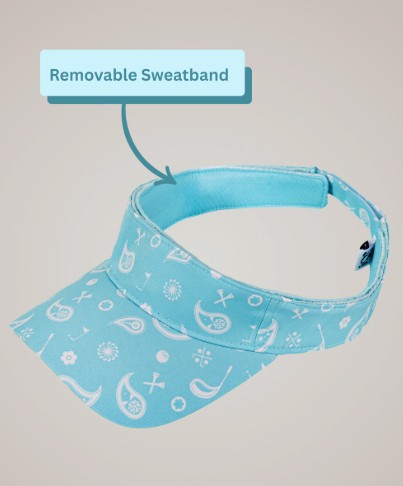 GloveIt Aqua Paisley Sport Visor