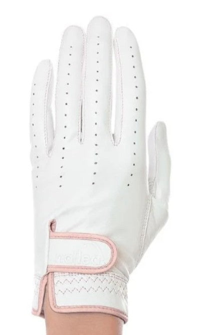Nailed Golf Premium Elongated Leather Golf Gloves White (Multiple Accents)