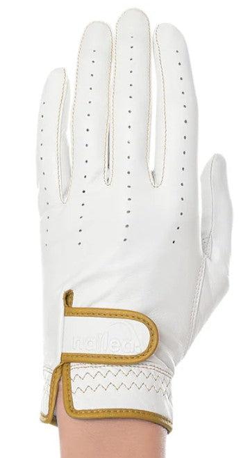 Nailed Golf Premium Elongated Leather Golf Gloves White (Multiple Accents)