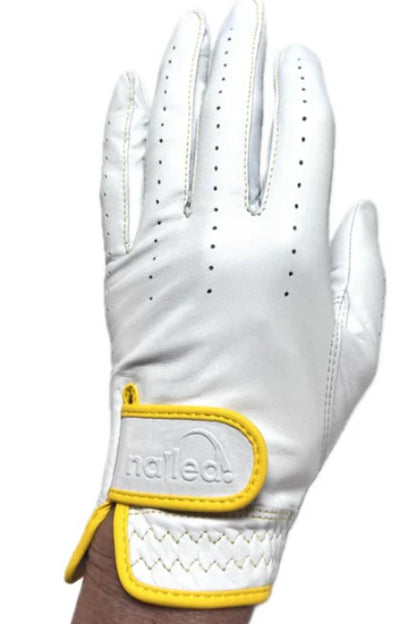 Nailed Golf Premium Elongated Leather Golf Gloves White (Multiple Accents)