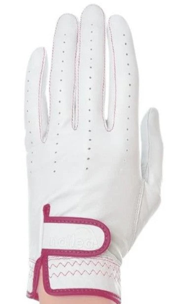 Nailed Golf Premium Elongated Leather Golf Gloves White (Multiple Accents)