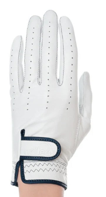 Nailed Golf Premium Elongated Leather Golf Gloves White (Multiple Accents)