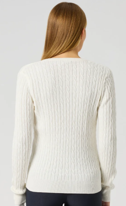 Daily Sports Madelene Cable Knit V-Neck Sweater (Multiple Colors)
