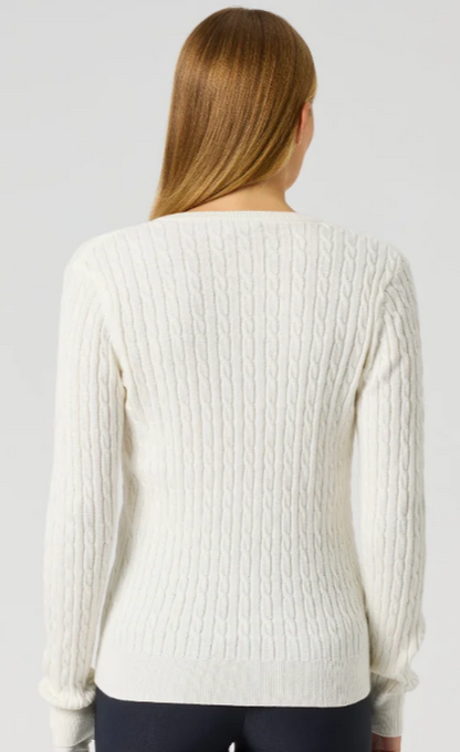 Daily Sports Madelene Cable Knit V-Neck Sweater (Multiple Colors)
