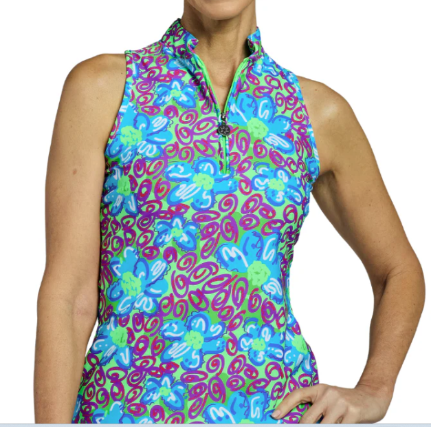 Tzu Tzu Blossom Sleeveless Racerback Top
