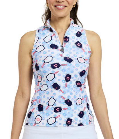 Tzu Tzu  BELLA Sleeveless Racerback Top - Rally