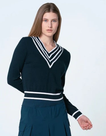 Lucky in Love Victory V-neck Sweater (Multiple Colors)