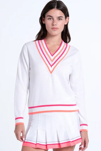 Lucky in Love Victory V-neck Sweater (Multiple Colors)