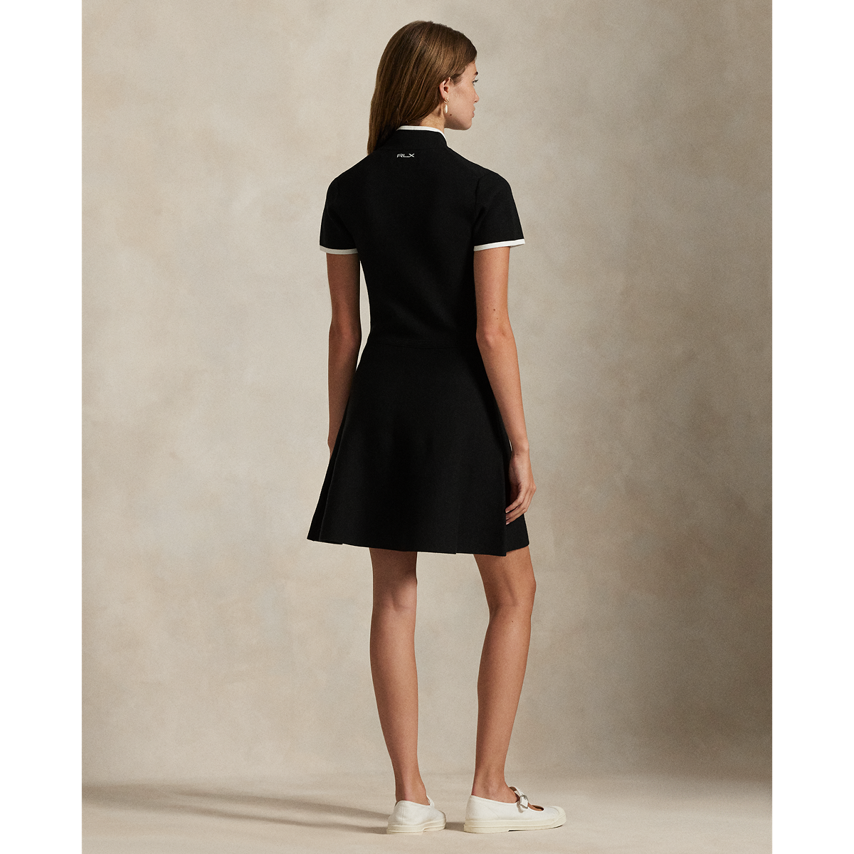Ralph Lauren RLX SHORT-SLEEVE VISCOSE BLEND MOCK NECK TENNIS DRESS