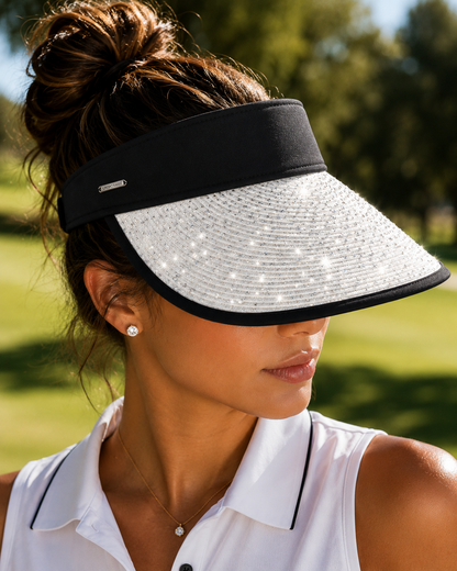 Sun N Sand Rhinestones Hook and Loop Extra Protection Visor 5.25"
