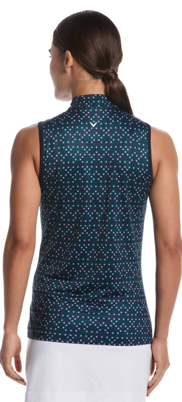Callaway Apparel Quarter Zip Sleeveless Mock Neck Shirt