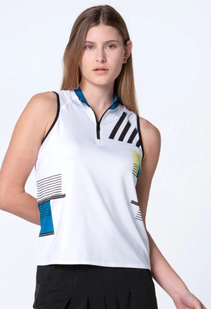 Lucky in Love STRIPE IT UP Sleeveless Zip Tank