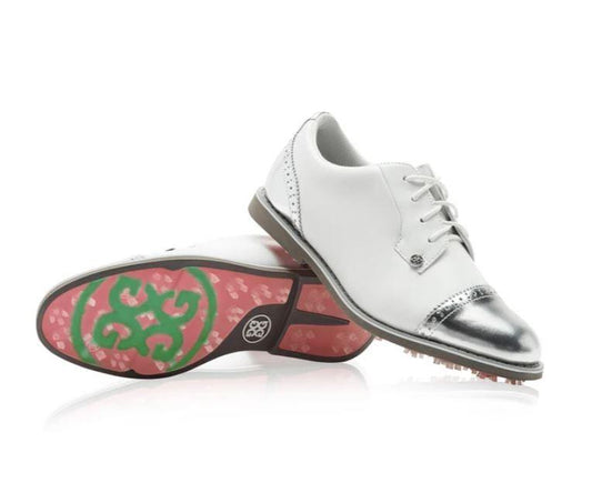 G/Fore Cap Toe Gallivanter in Snow/Shark Skin - Gals on and off the Green