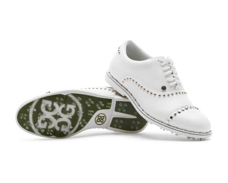G/Fore Welt Stud Gallivanter Shoe in Snow - Gals on and off the Green