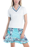 Lucky in Love Cool Urbana Geo Mod Notch Short Sleeve