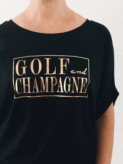 Bump & Run Golf and Champagne Circle Tee - Gals on and off the Green