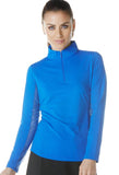 IBKUL Long Sleeve Mock Neck Blue