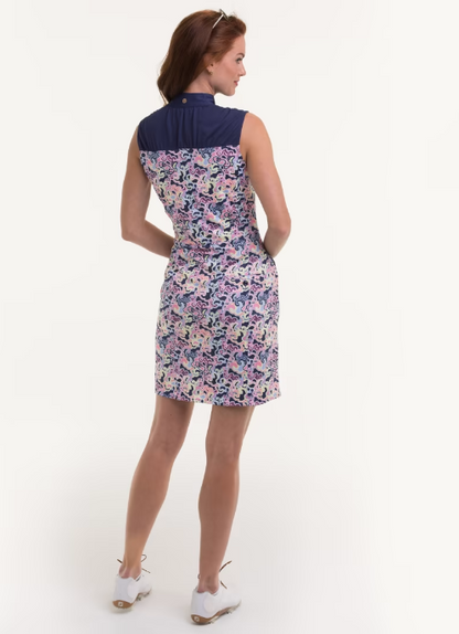 EPNY Picture Perfect Sleeveless Jacobean Print Dress