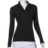 EP Pro Essential Long Sleeve Zip Mock Neck Polo - Gals on and off the Green