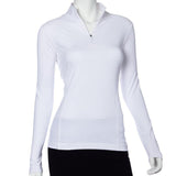 EP Pro Essential Long Sleeve Zip Mock Neck Polo - Gals on and off the Green