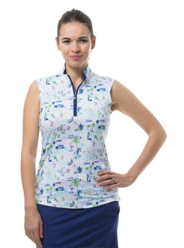 SanSoleil SolCool Sleeveless Mock (Multiple Prints) - Gals on and off the Green
