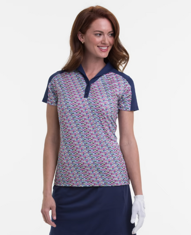 EPNY Picture Perfect Short Sleeve Chevron Knit Polo