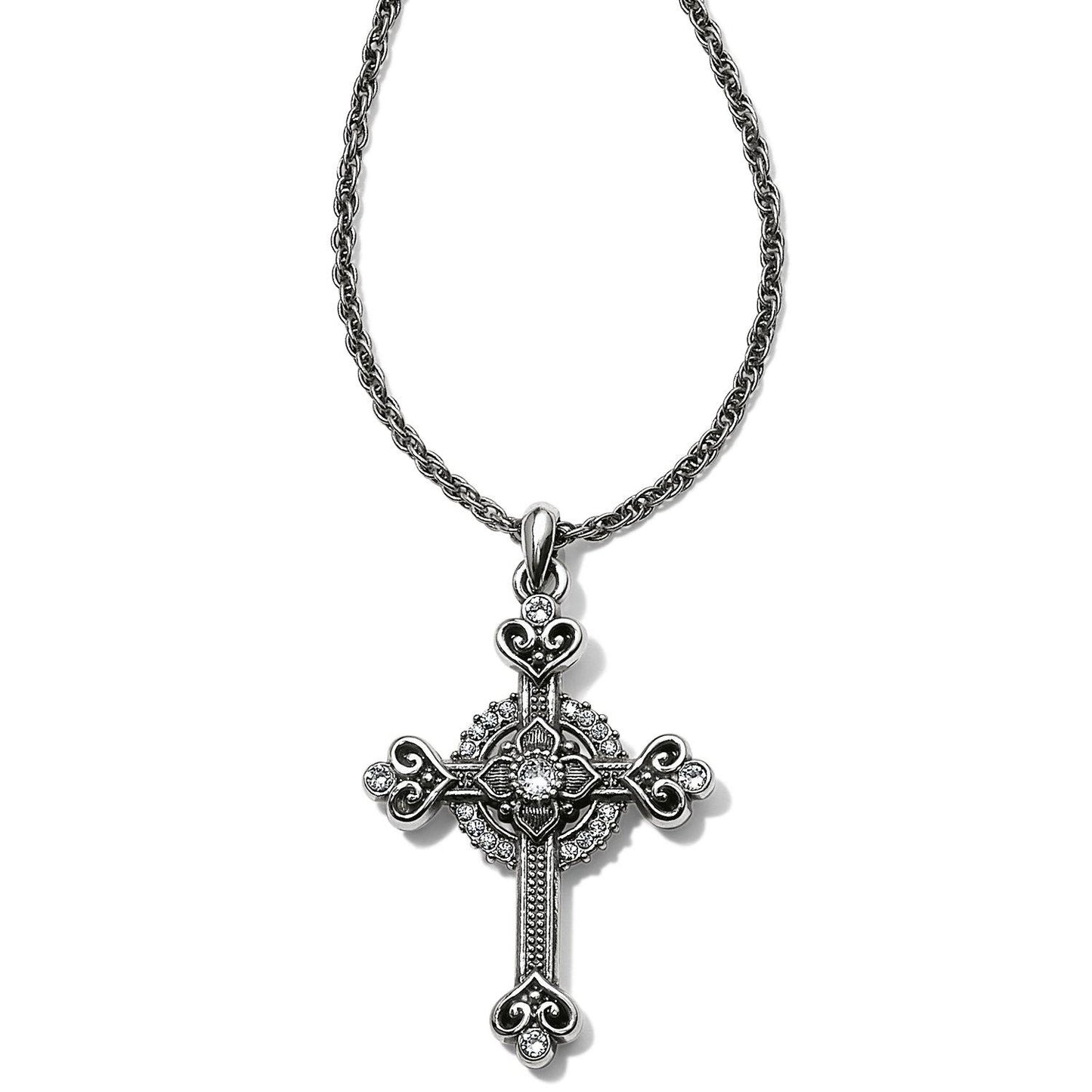 Brighton Alcazar Heart Small Cross Necklace - Gals on and off the Green