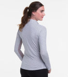 EPNY Retroactive Long Sleeve Bicolor Print Zip Polo