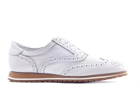Walter Genuin Brogue Calf White Golf Shoe - Gals on and off the Green