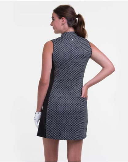 EPNY Retroactive Faux Wrap Geo Print Dress