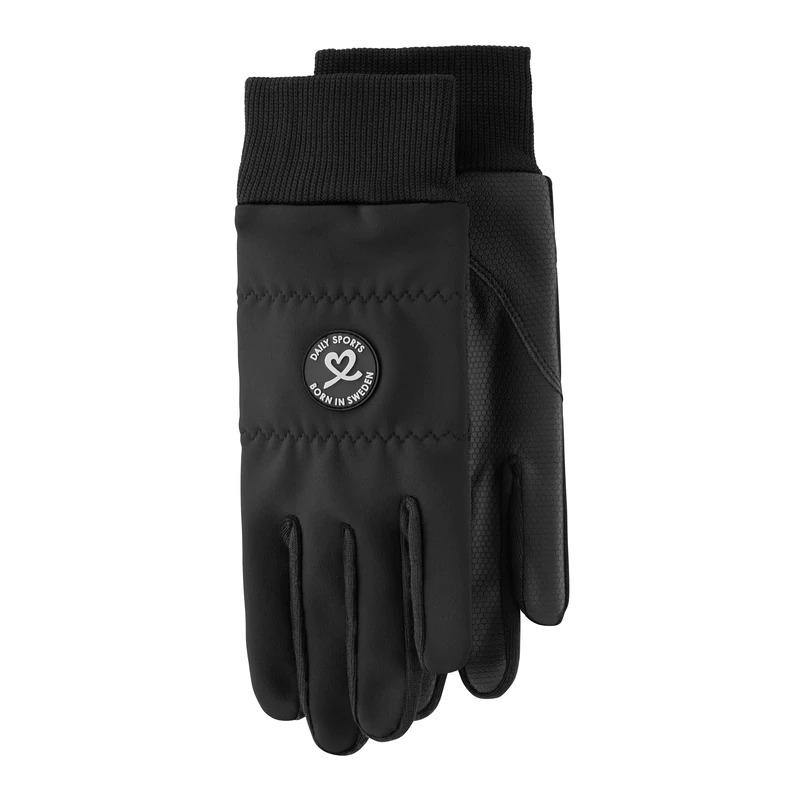 Daily Sports Ella Black Gloves With Logo - Gals on and off the Green