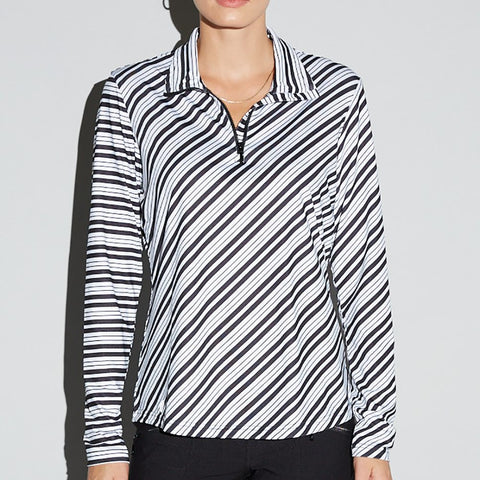 GGBlue Stripe Ivan Long Sleeve Polo